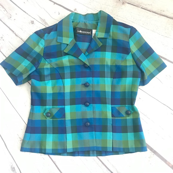 Sag Harbor Plaid Dome Button Down Top - Picture 7 of 10